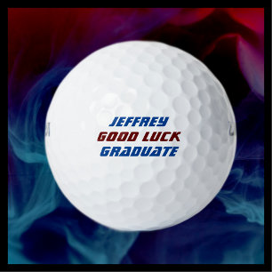 Balles De Golf Nom de la graduation personnalisée Bleu et Bourgog