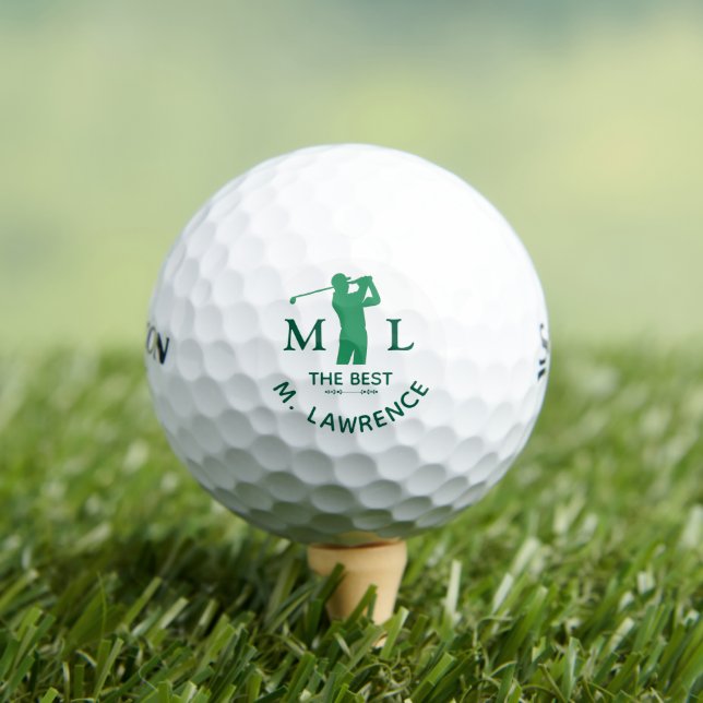 Balles De Golf Nom de l'homme de Golfeur vert personnalisé (T-shirt Insitu)
