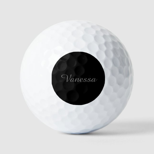 Balles De Golf Nom d'écriture professionnelle noir personnalisé (Recto)