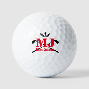 Balles De Golf Nom du golfeur Monogramme initial Personnalisé