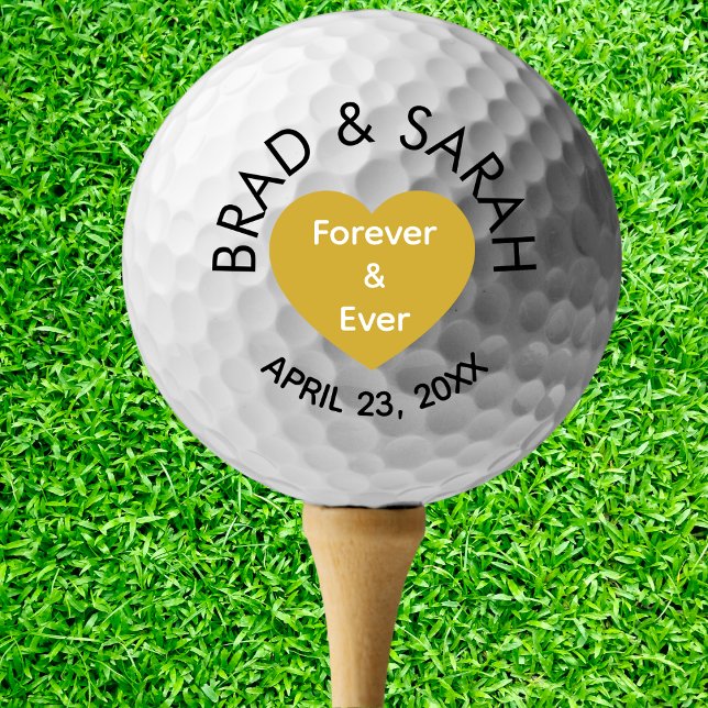 Balles De Golf Nom du groupe de mariées personnalisé Mariage pers (Custom Bride Groom Name Personalized Wedding Golf Balls)