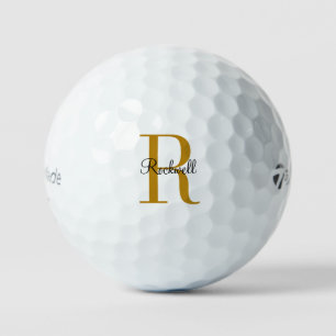 Balles De Golf Nom du monogramme d'or personnalisé Boule de golf 