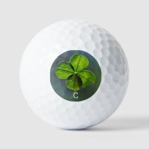 Balles De Golf Nom du Shamrock et monogramme du trèfle vert Lucky