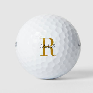 Balles De Golf Nom initial du monogramme Or personnalisé