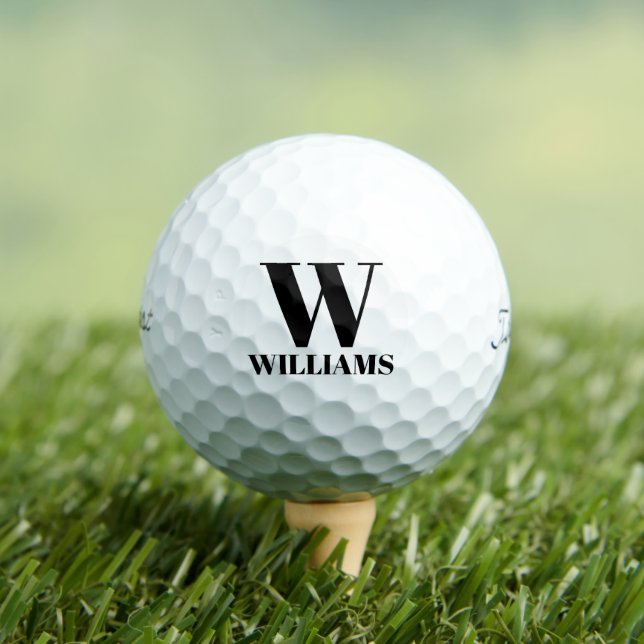 Balles De Golf Nom initial monogrammé personnalisé noir (T-shirt Insitu)
