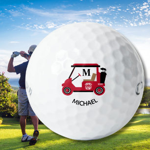 Balles De Golf Nom monogramme personnalisé de chariot de golf