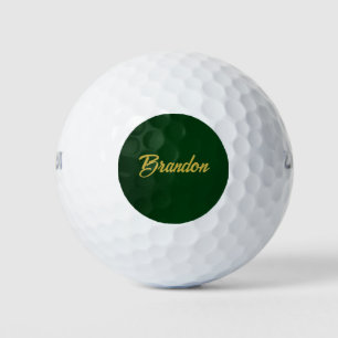 Balles De Golf Nom personnalisé cuir vert