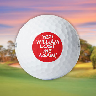 Balles De Golf Nom personnalisé drôle perdu rouge
