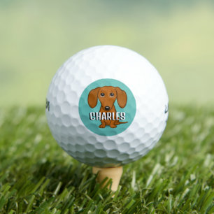 Balles De Golf Nom personnalisé du chien d'égout Red Dachshund