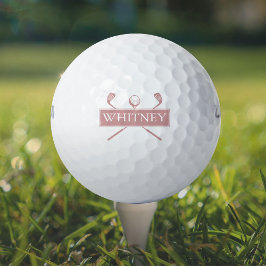Balles De Golf Nom personnalisé Dusty Rose Pink Clubs