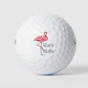 Balles De Golf Nom personnalisé Flamant Rose