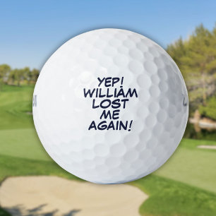 Balles De Golf Nom personnalisé Fun Navy Blue Message perdu
