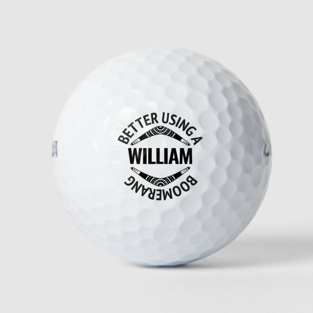 Balles De Golf Nom personnalisé Funny Boomerang Message (Devant)