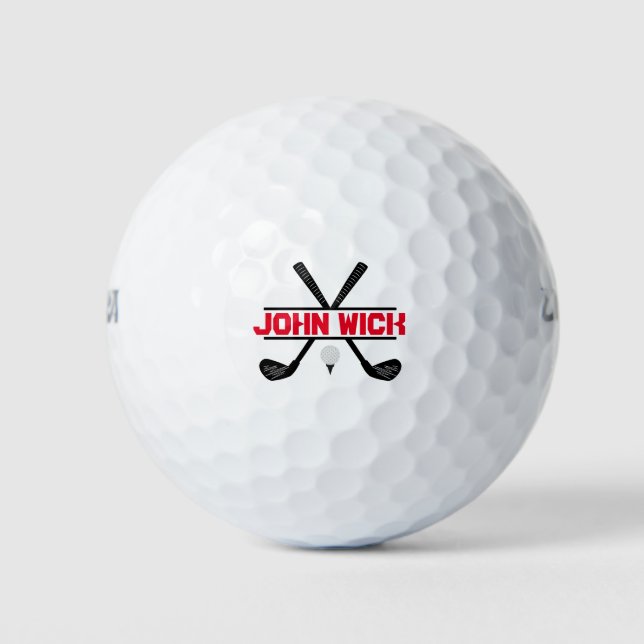 Balles De Golf Nom personnalisé Gold et Black Golf Balls (Devant)
