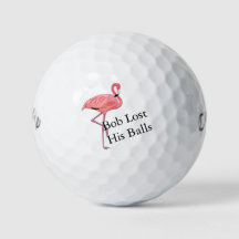 Nom personnalisé humour golf flamant rose