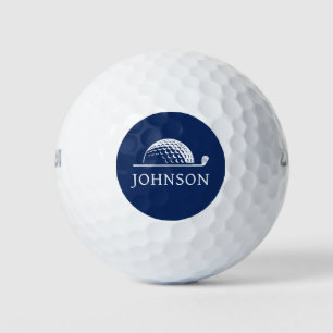 Balles De Golf Nom personnalisé Marine Blue Club Icône