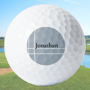 Balles De Golf Nom personnalisé minimaliste gris colombe moderne