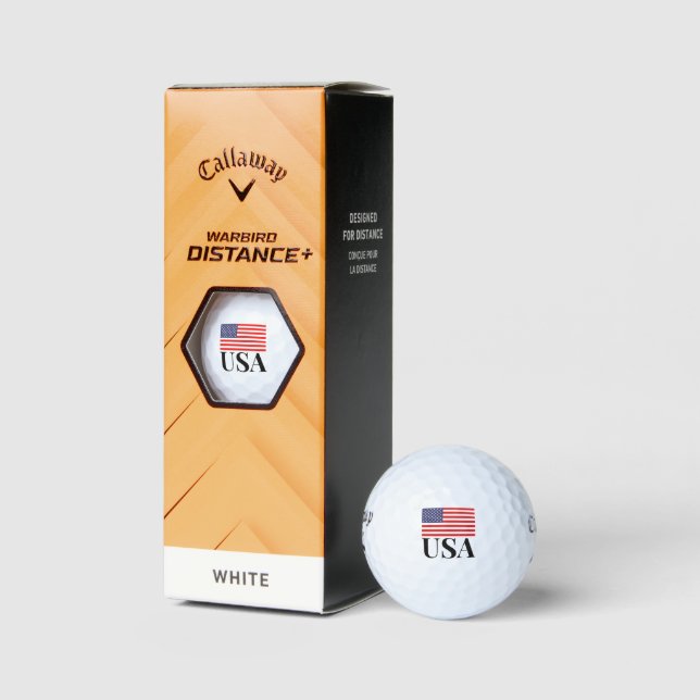 Balles De Golf Nom personnalisé monogramme drapeau USA Callaway W (Emballage)