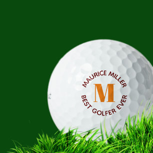 Balles De Golf Nom personnalisé Monogramme 'Meilleur Golfeur jama