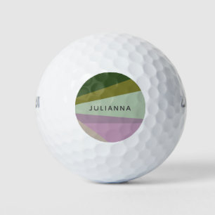 Balles De Golf Nom personnalisé Purple Green cadeau unique Golfer