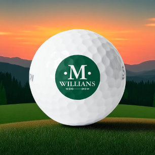 Balles De Golf Nom simple Lettre initiale M Vert