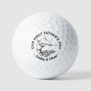 Balles De Golf Notre première Fête des pères ensemble, bébé & pap