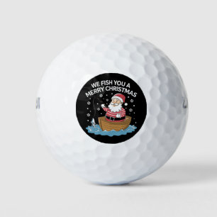 Balles De Golf Nous vous pêchons un joyeux Noël Pêcheur Pêche 