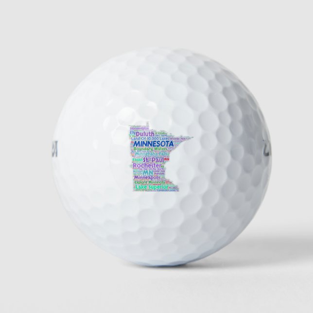 Balles De Golf Nuage de mots du Minnesota (Devant)