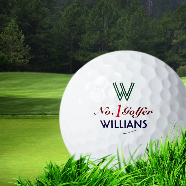 Balles De Golf numéro 1 Golfer personnalisé Monogramme (Créateur téléchargé)