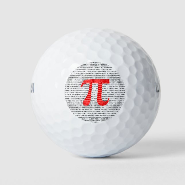 Balles De Golf Numéro rouge d'origine pi jour symbole mathématiqu (Devant)