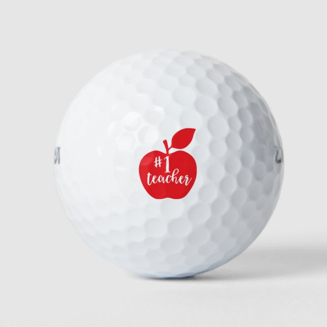 Balles De Golf Numéro un enseignant Apple (Devant)