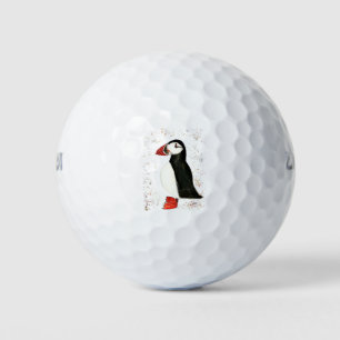 Balles De Golf Oiseau de macareux mou aquarelle faune