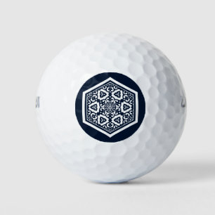 Balles De Golf Oriental Bleu Blanc Ottoman Tracery Art