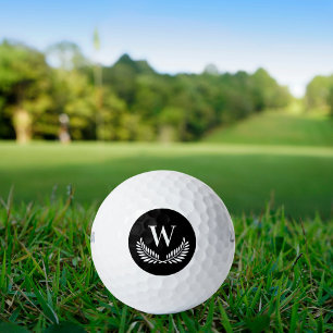 Balles De Golf Origine du monogramme de la couronne de laurier bl