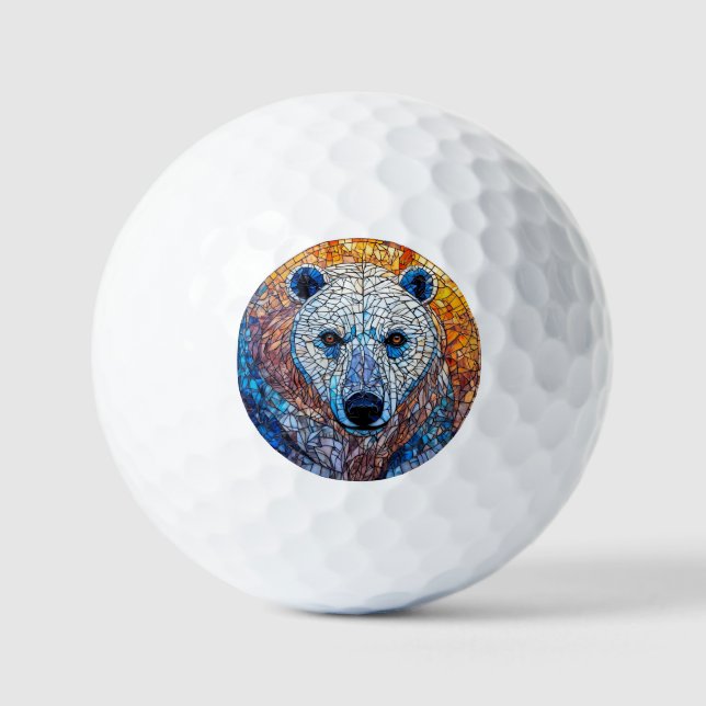Balles De Golf Ours Polaire Majestueux Tissu (Recto)