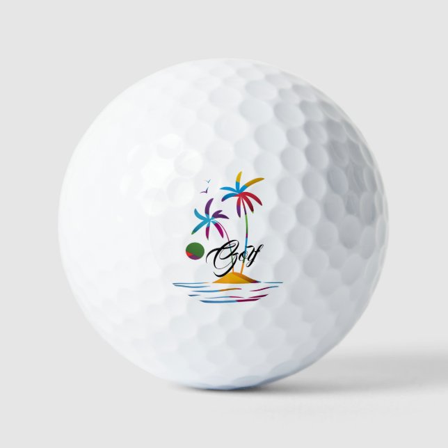 Balles De Golf Palm Beach Sunrise tropicale (Recto)