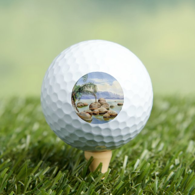 Balles De Golf Palm Trees and Boulders, Bay of Rio, (T-shirt Insitu)