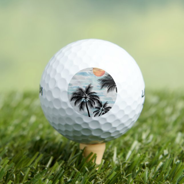 Balles De Golf Palmier couché de soleil d'été (T-shirt Insitu)