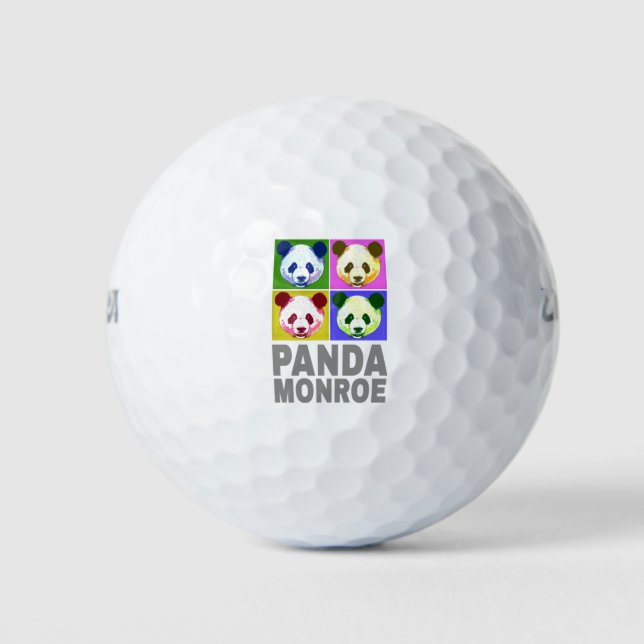Balles De Golf Panda Monroe Ours Pop Art Portrait (Devant)