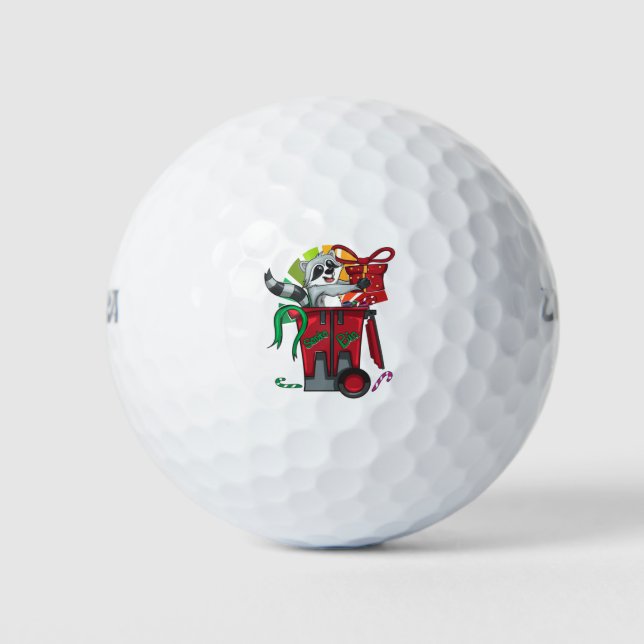 Balles De Golf Panda santa claus cadeaux de Noël racoon (Devant)