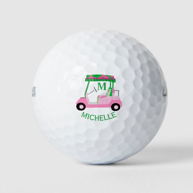 Balles De Golf Panier de golf de charme unique avec Clubs Monogra (Devant)