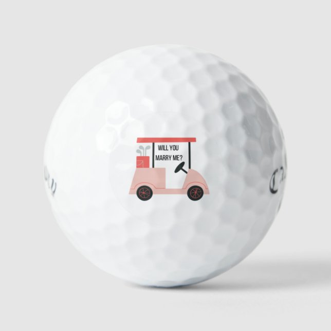 Balles De Golf Panier rose Marry Me Golf Balls (Recto)