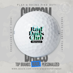 Balles De Golf Papa de golf drôle Club des papas géniaux Typograp