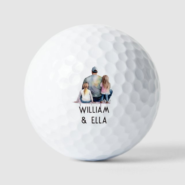 Balles De Golf Papa et filles personnalisées (9) (Recto)