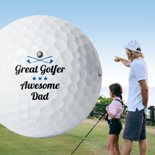 Balles De Golf Papa golfeur génial Ensemble personnalisé bleu pou