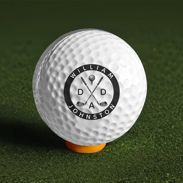 Balles De Golf Papa moderne Nom personnalisé Golf Lover Clubs (Créateur téléchargé)