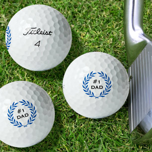 Balles De Golf Papa numéro 1 Couronne moderne Ensemble bleu perso