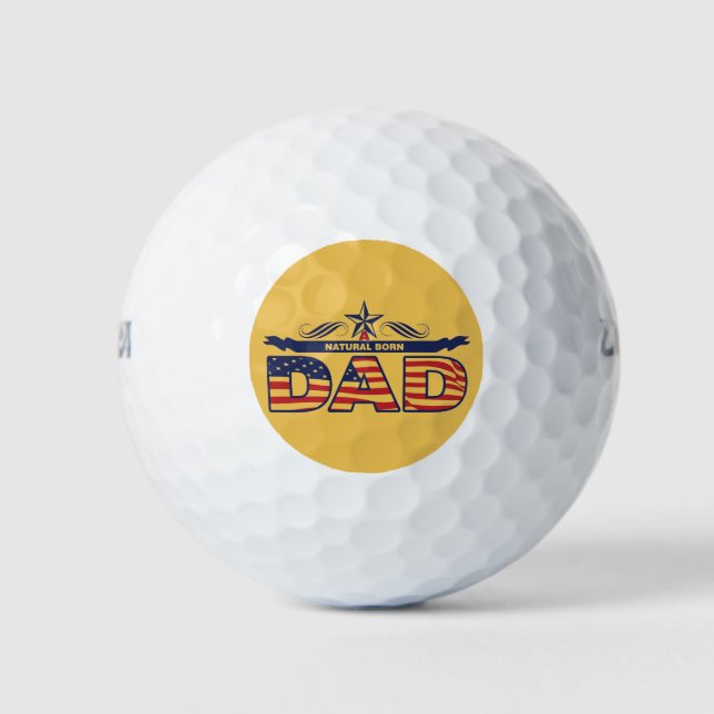 Balles De Golf Papa, Père, Un Père Né Naturel (Devant)
