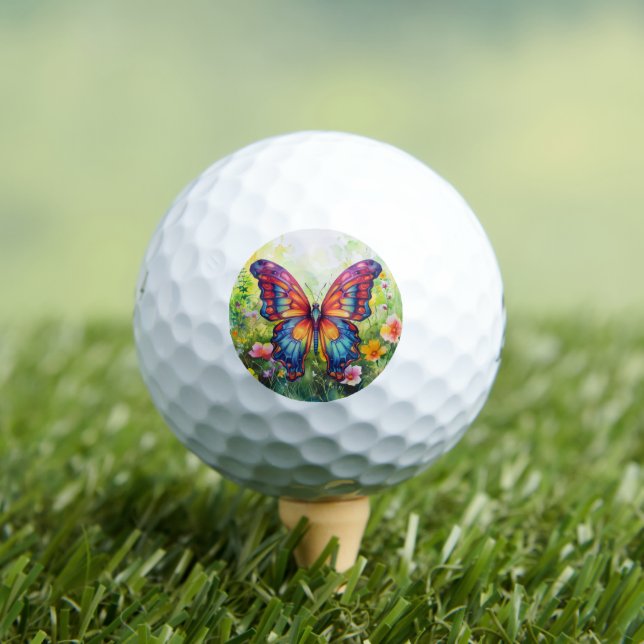 Balles De Golf Papillon Bleu Orange ailes (T-shirt Insitu)
