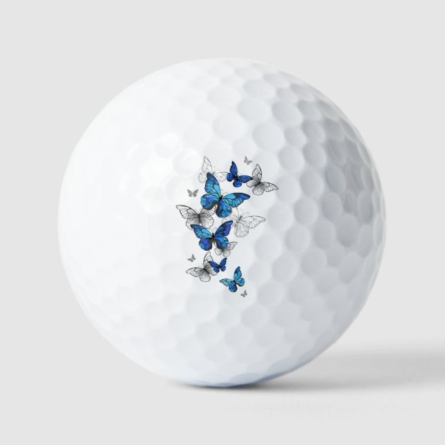 Balles De Golf Papillons volants bleus Morpho (Recto)